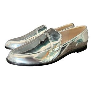 Yosi Samra Olivia Loafer Women’s Size 9.5 Silver New‎